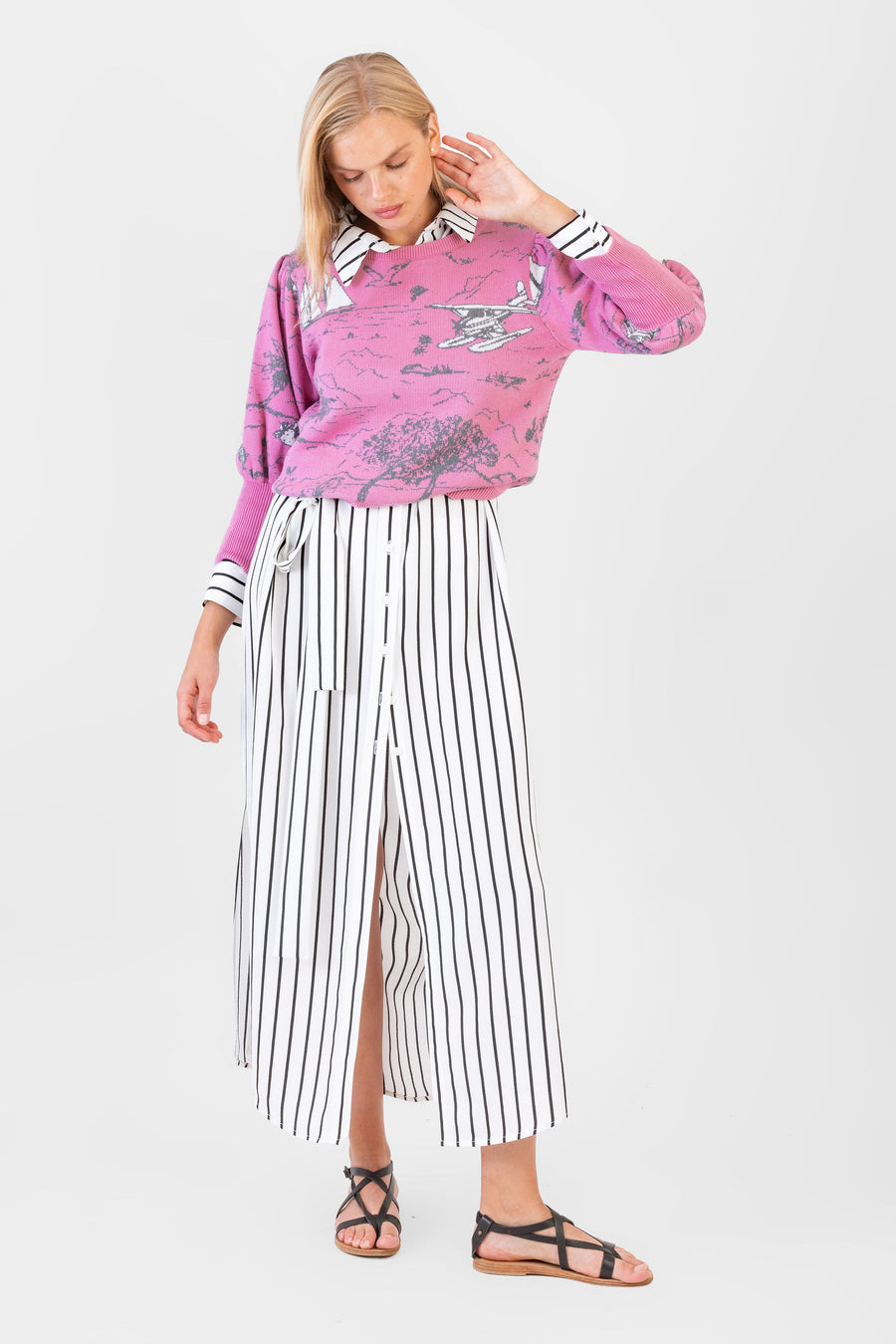 Madeline Sweater Le Beach Club Toile Pink