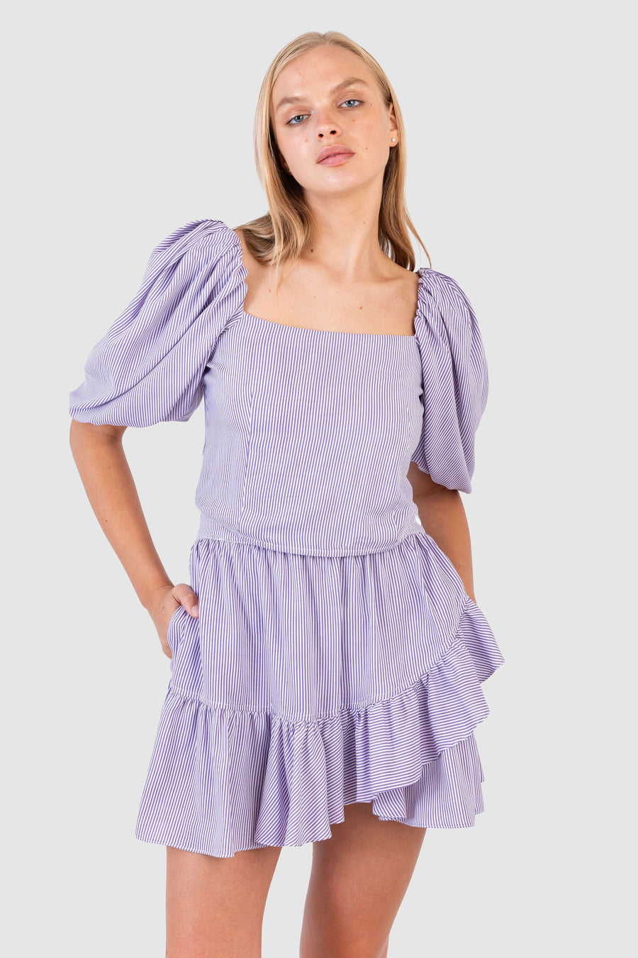 Georgie Skirt Mini Purple Stripe