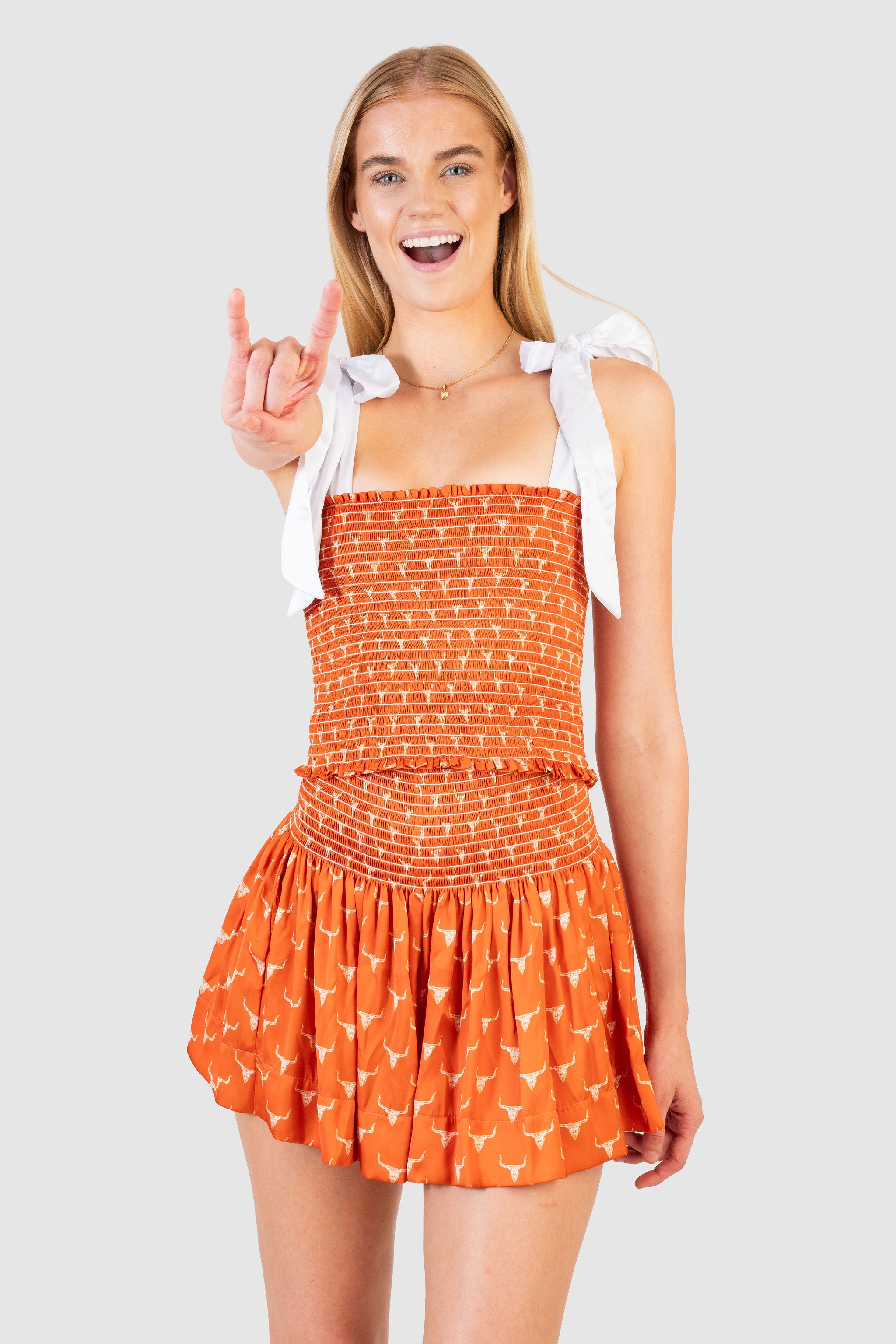 Erica Skirt Orange Longhorn Print *Limited*Edition*