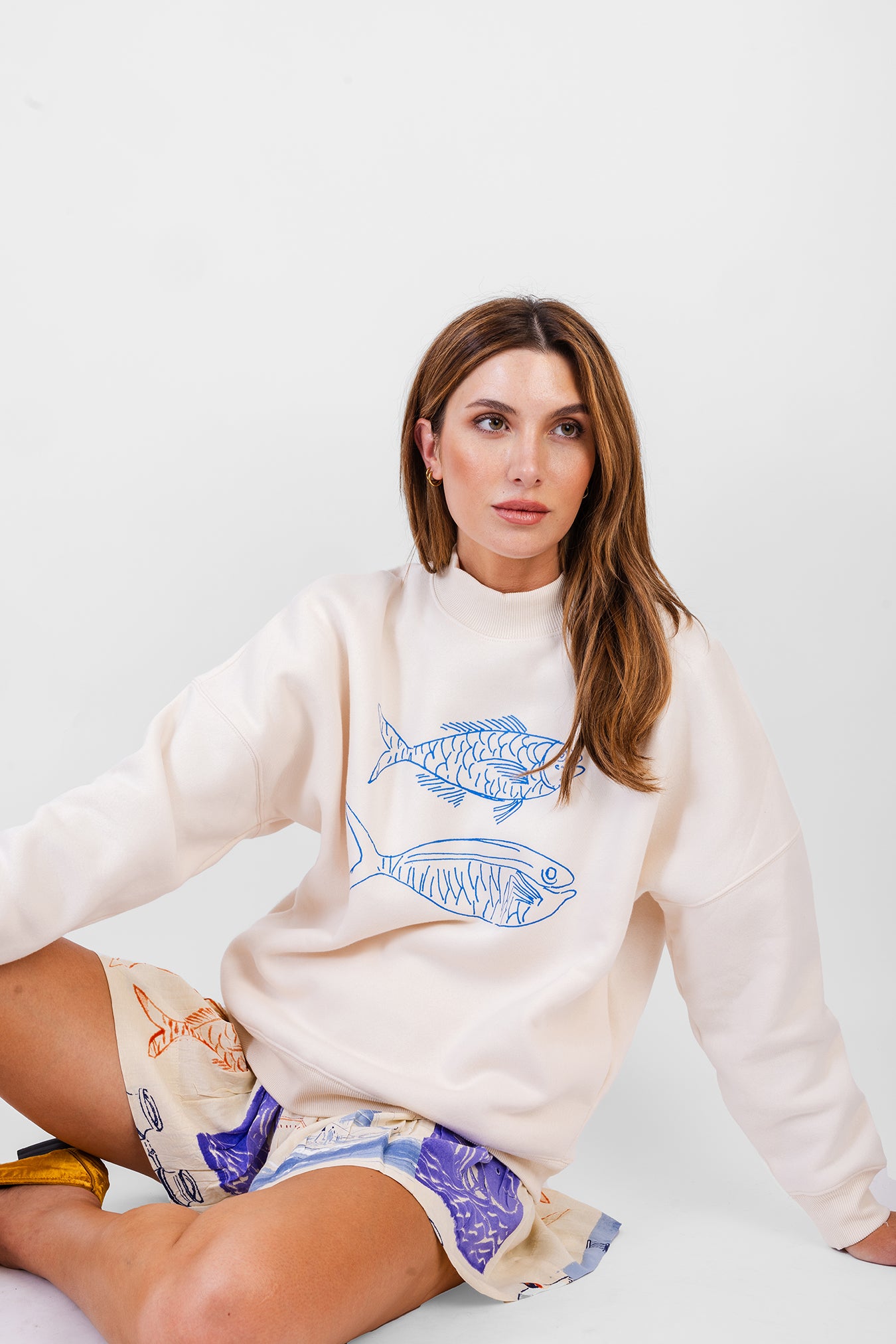 Mock Neck Sweatshirt Fish Print *Limited*Edition* – Shop KOCH