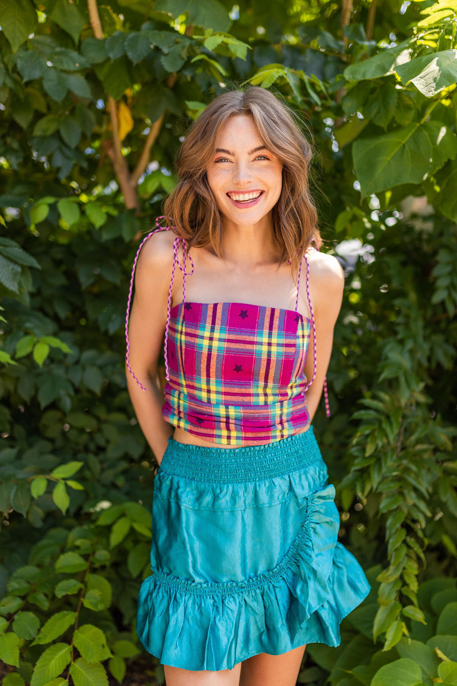 Lila Top Party Plaid