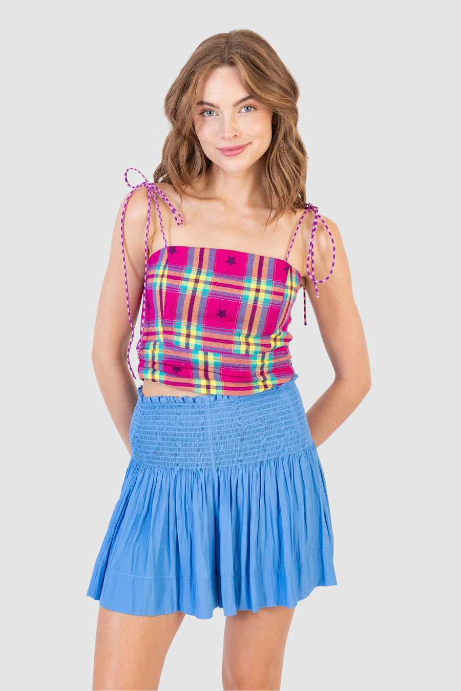 Lila Top Party Plaid