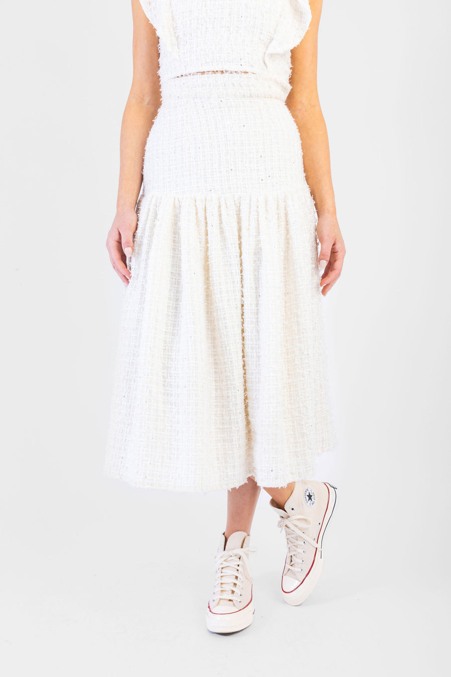Shelby Skirt Lux White Tweed