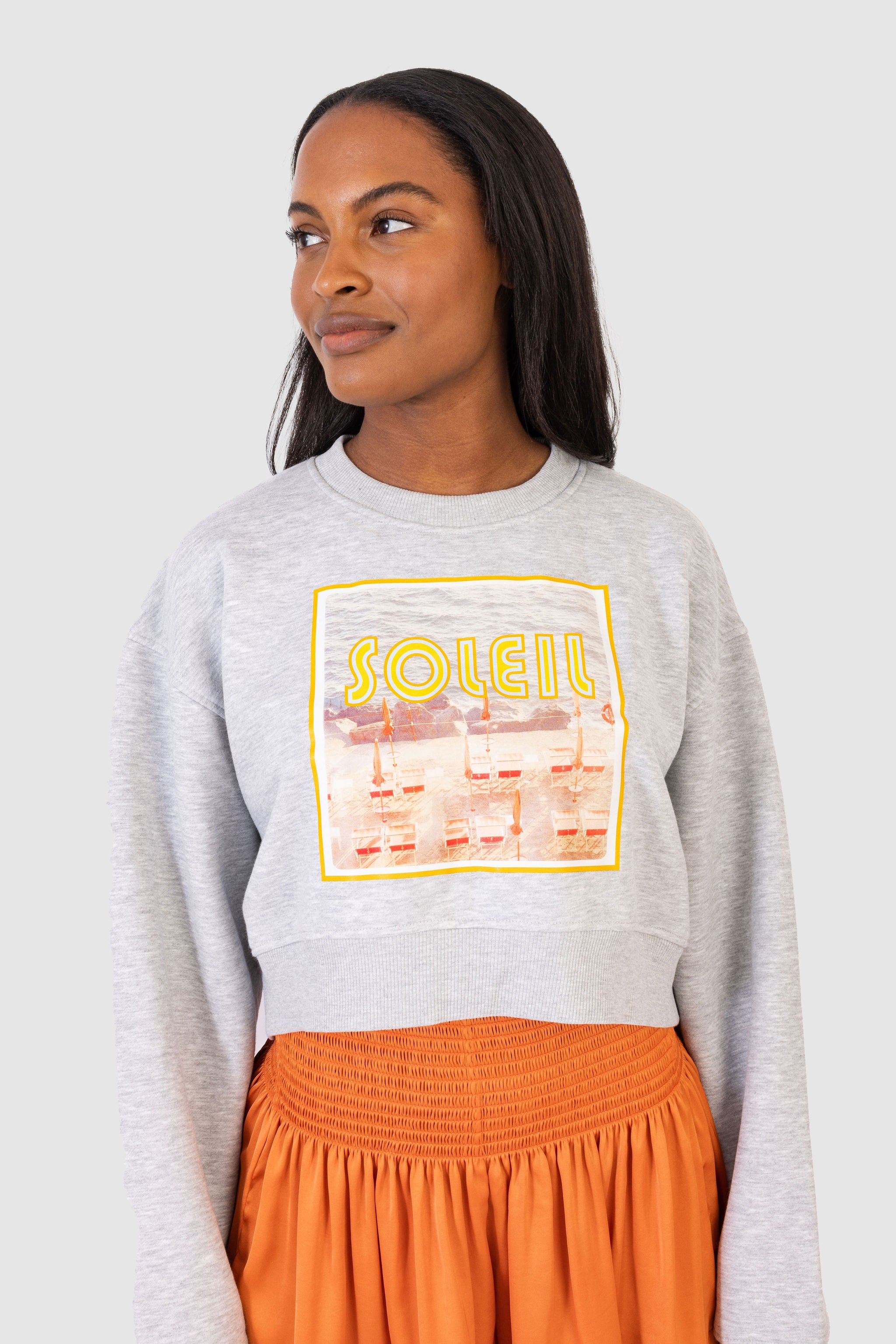 Women's Cropped Lounge Sweatshirt - Colsie (Dark Gray, XS