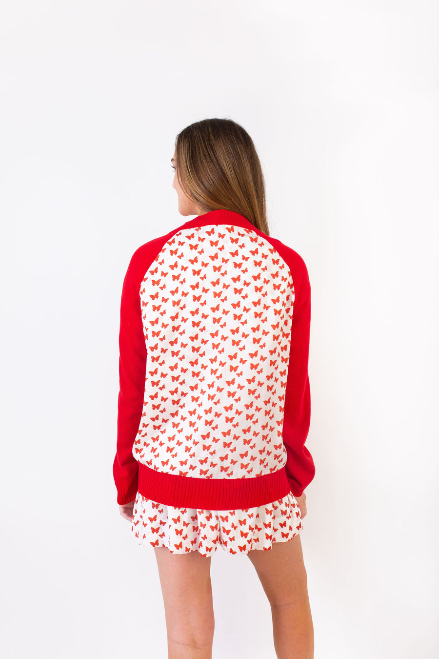 WHITMAN SWEATER RED W/ RED BUTTERFLY *LIMITED*EDITION*