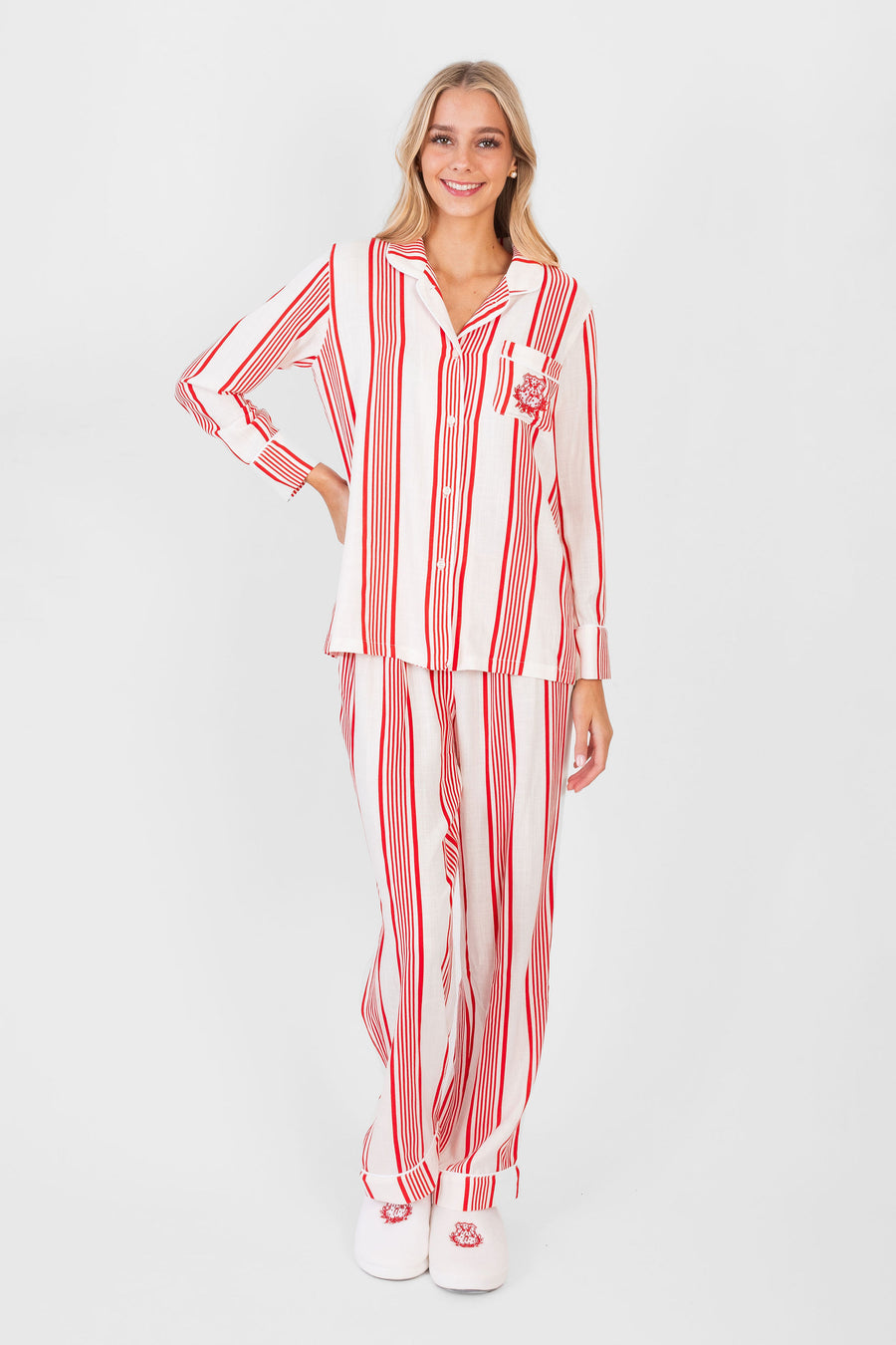 Pajama Set Bright Red Stripe Long *Limited*Edition*