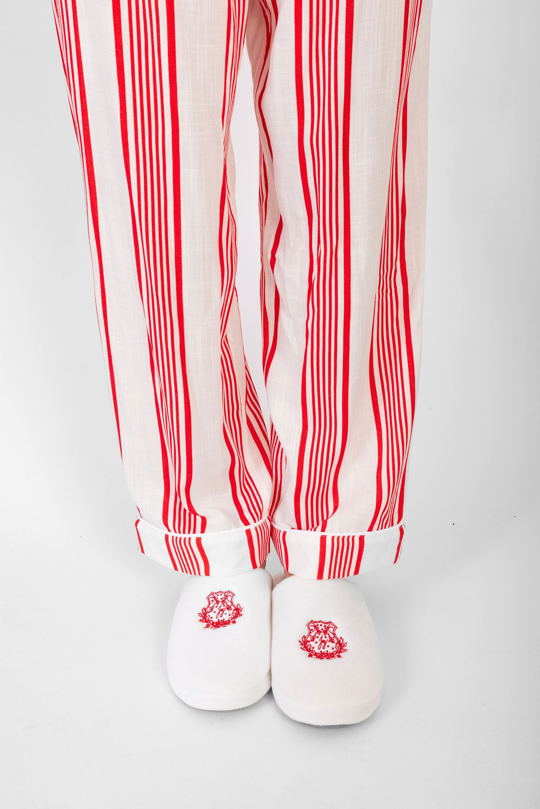 Red white striped pajama pants sale