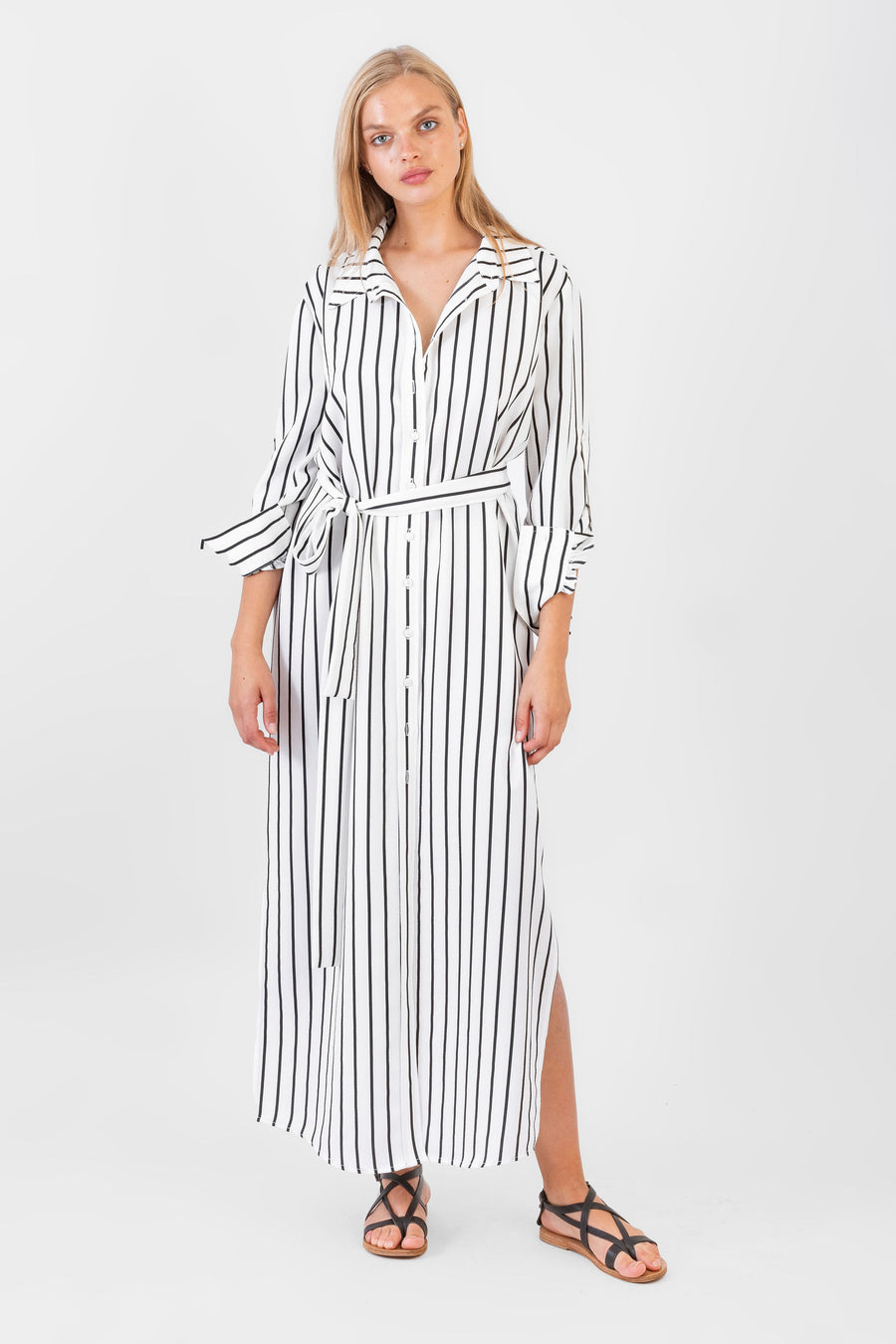 Algers Dress Black & White Stripe Shop KOCH Algers Dress Black & White Stripe Shop KOCH