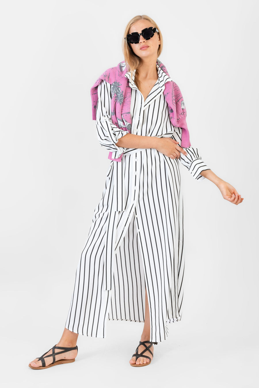 Algers Dress Black & White Stripe Shop KOCH Algers Dress Black & White Stripe Shop KOCH