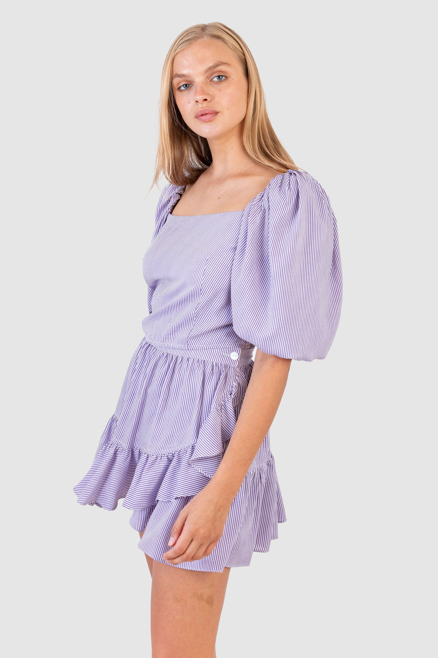 Georgie Skirt Mini Purple Stripe