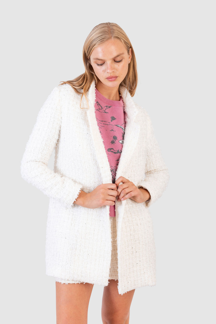 Annie Jacket Lux White Tweed