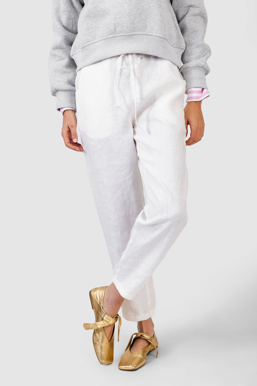 Charlie Pants White Linen