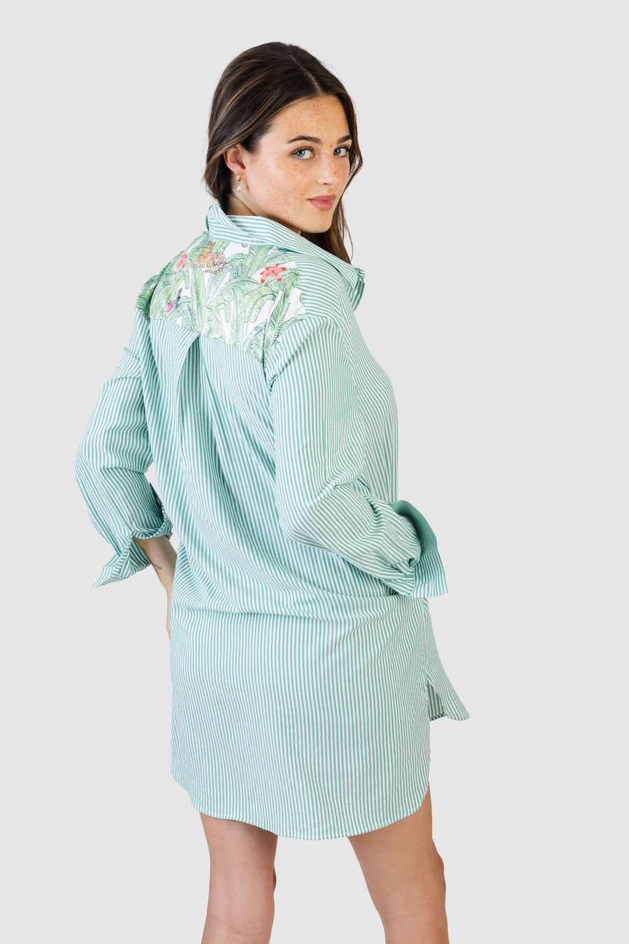 Maggie Dress Green Stripe