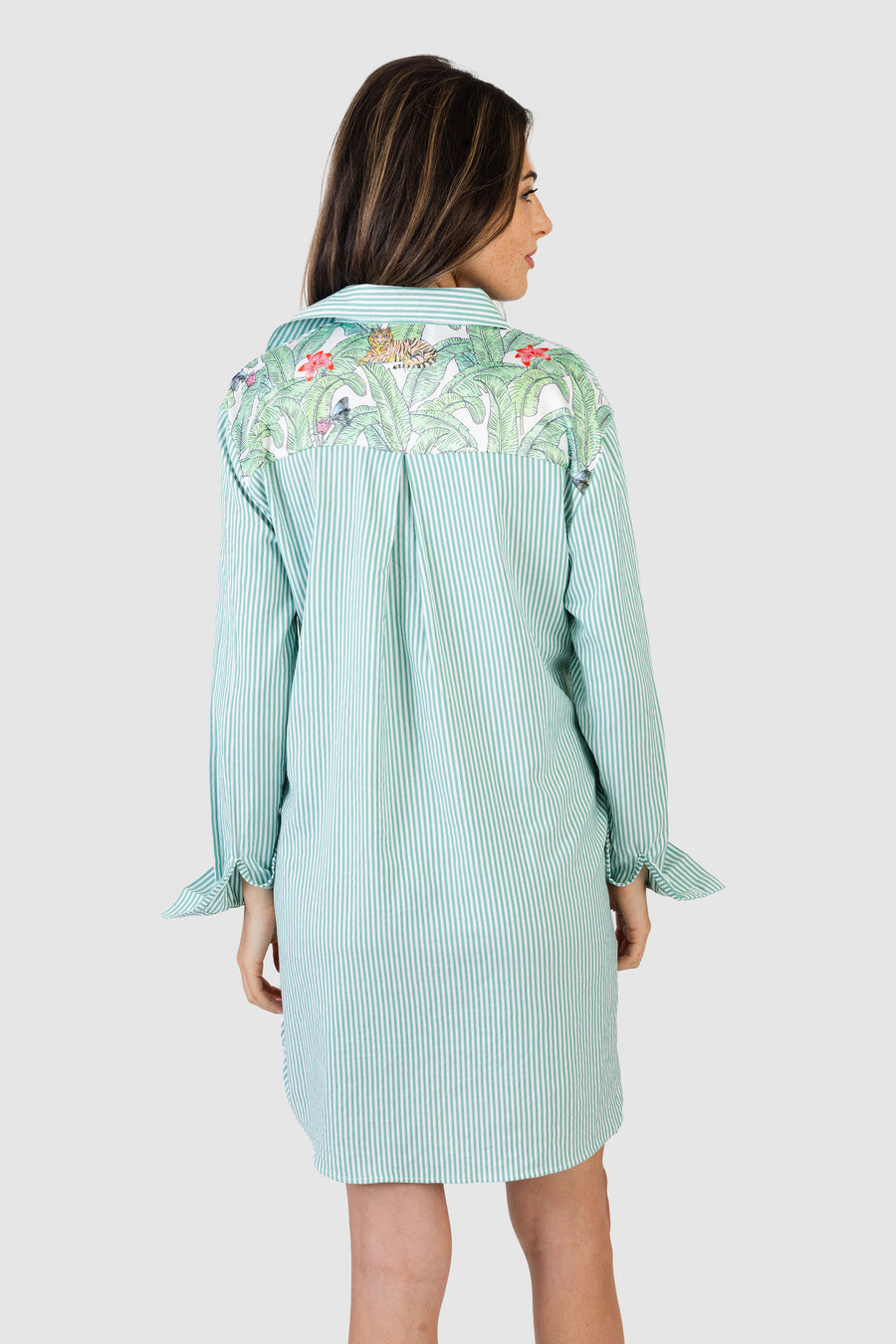 Maggie Dress Green Stripe
