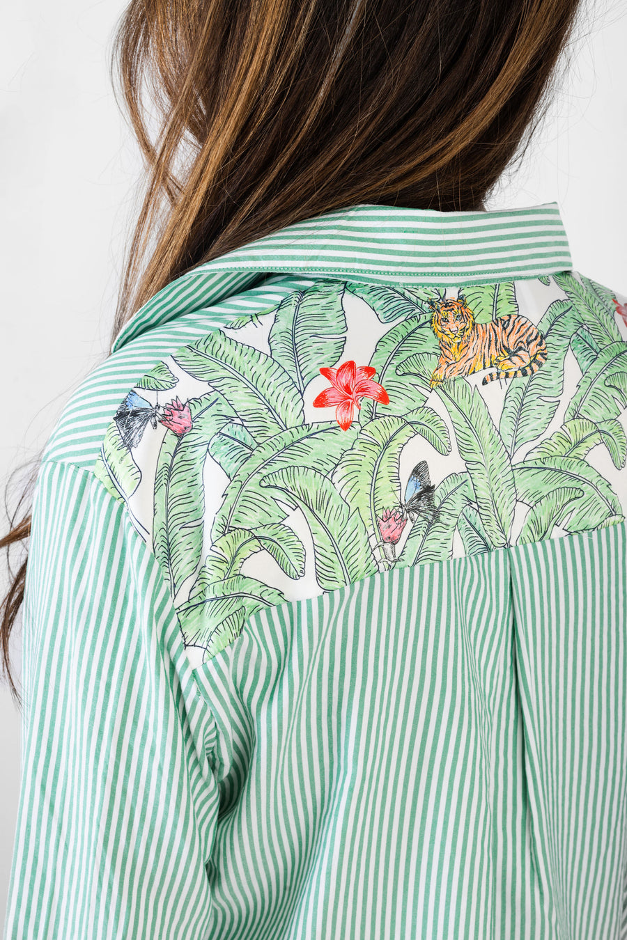 Maggie Dress Green Stripe