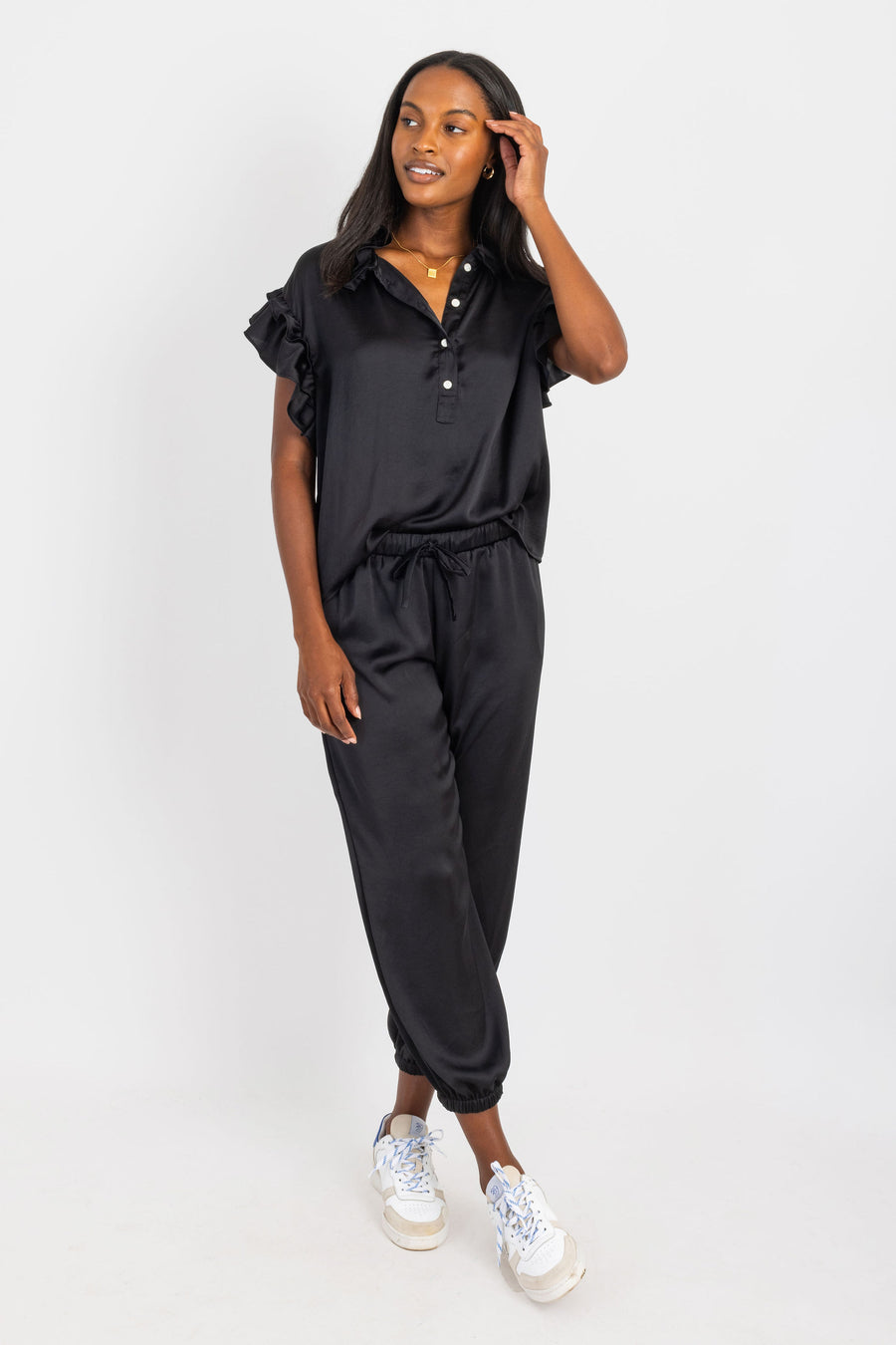 Hunter Pants Black Polysatin