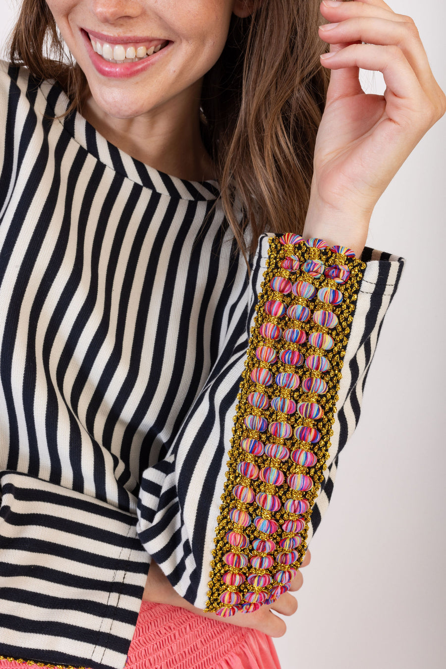 Godfrey Top Black & White Stripe