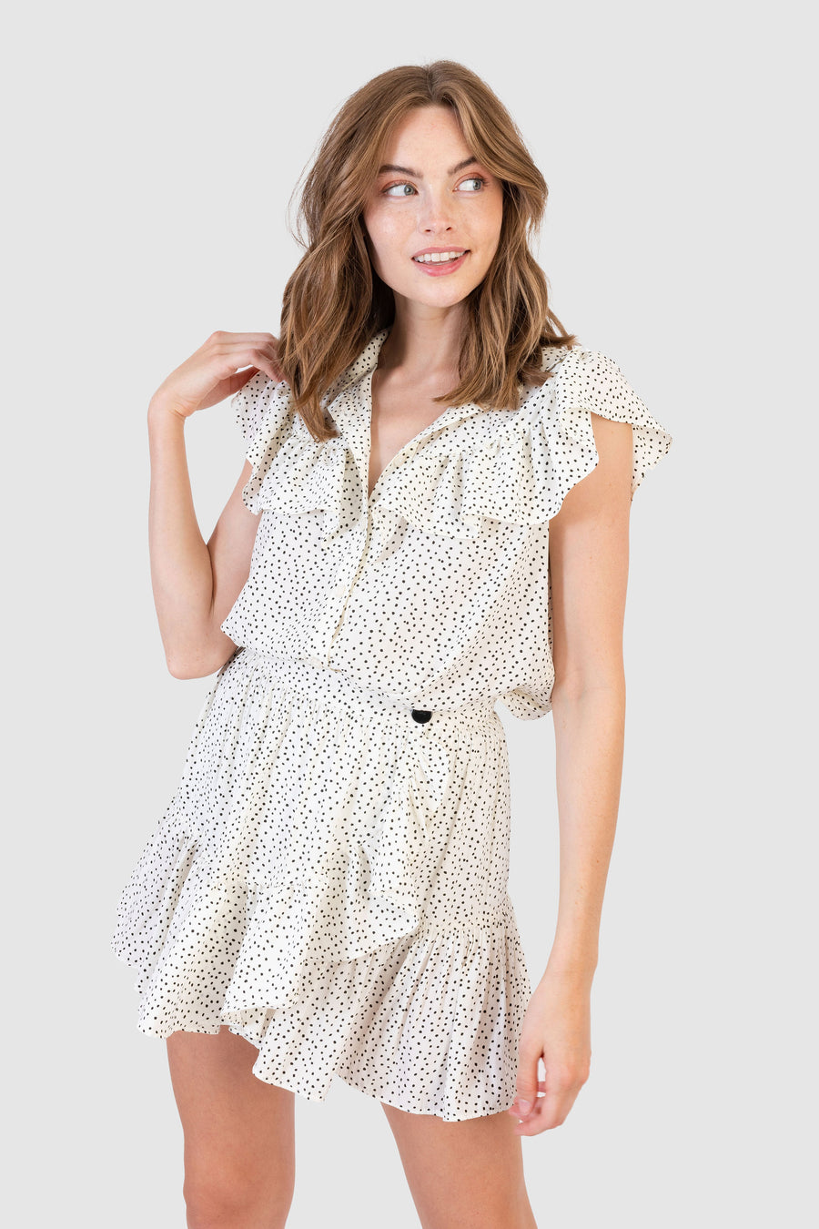 Georgie Skirt French Black & White Dot