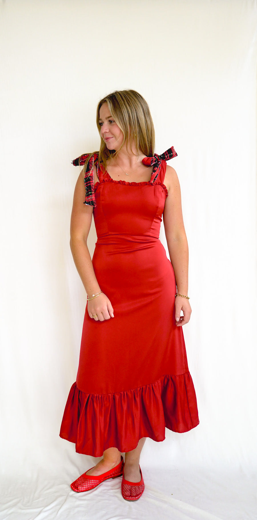 Meredith Dress Cherry Red