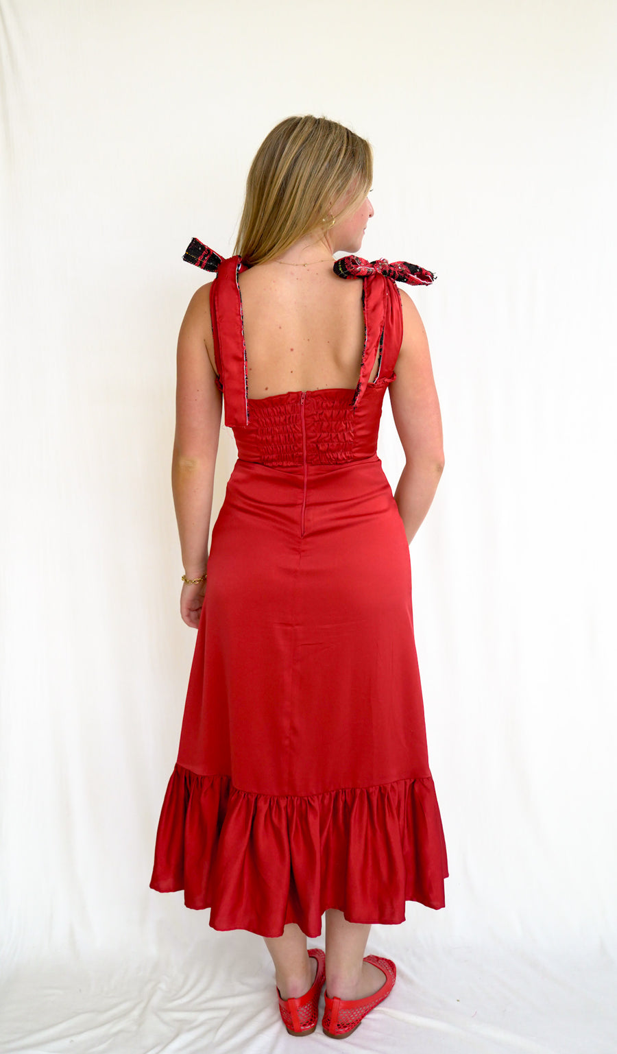 Meredith Dress Cherry Red