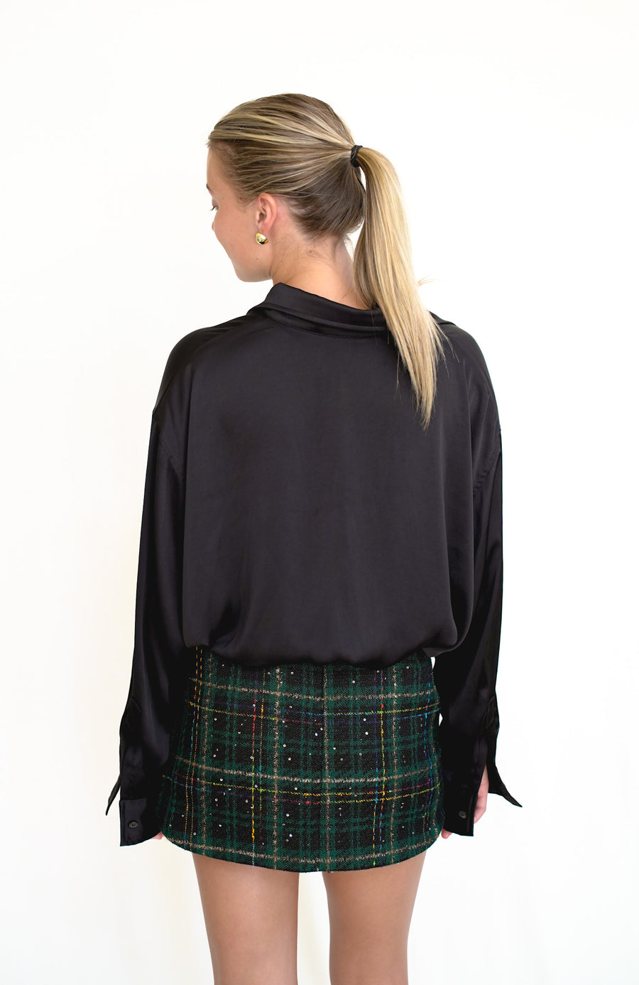 Sunnie Skirt Green Shimmer Tartan