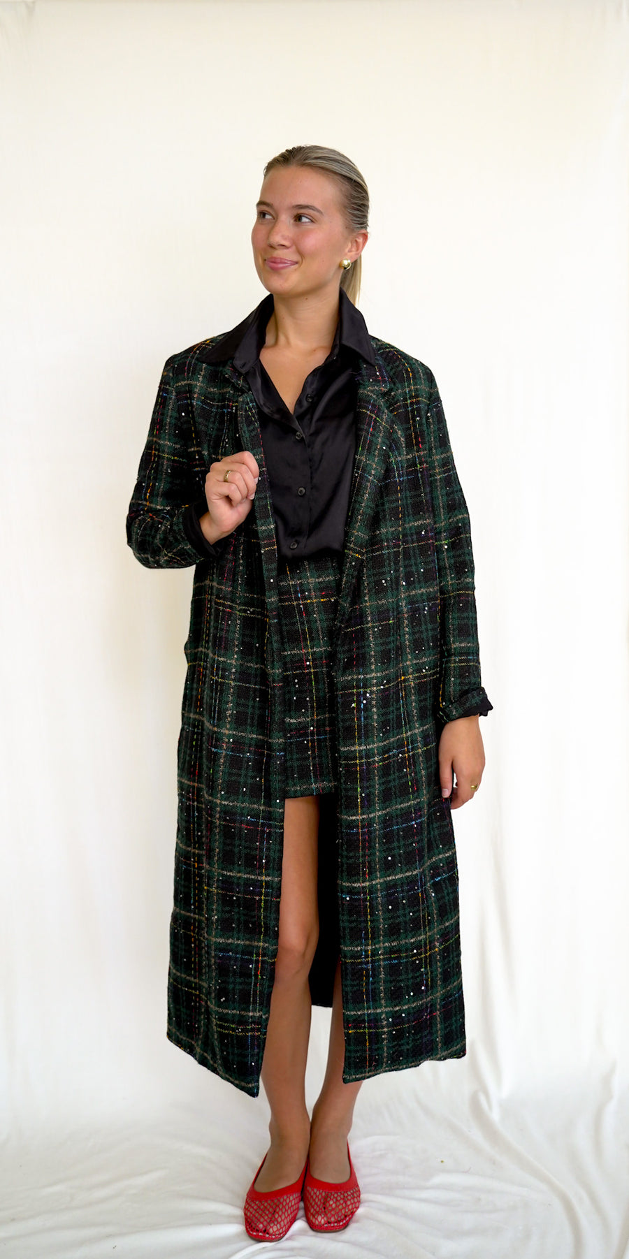 Elise Jacket Green Shimmer Tartan