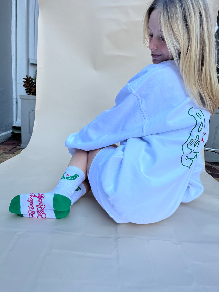 FEELING LUCKY HOLIDAY Sweatshirt + Socks BUNDLE