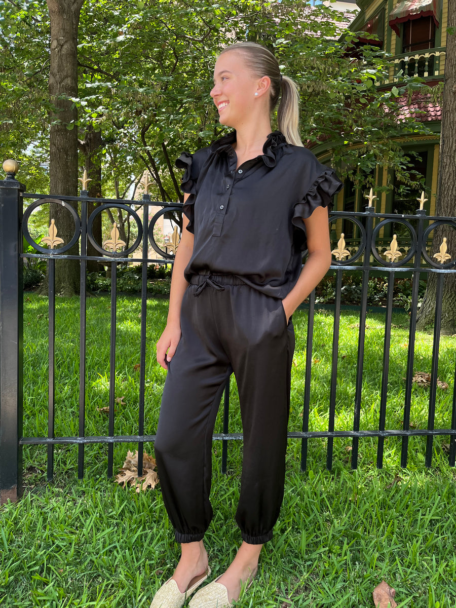 Hunter Pants Black Polysatin