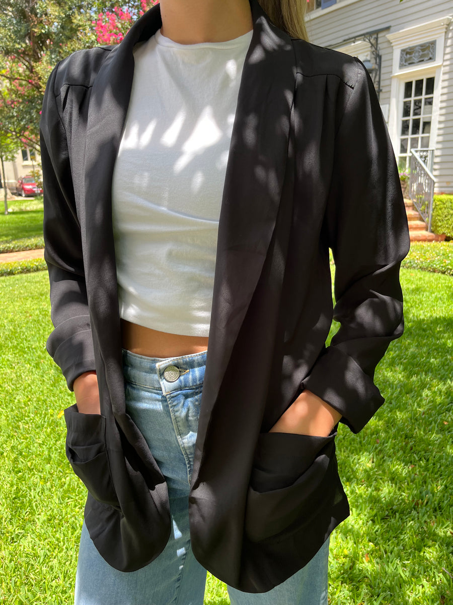 Jack Blazer Black Polysatin