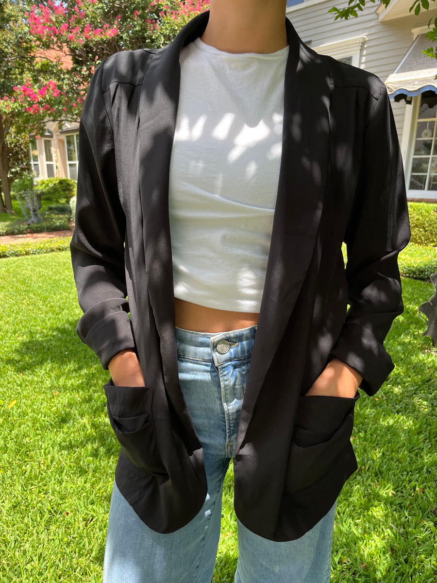 Jack Blazer Black Polysatin
