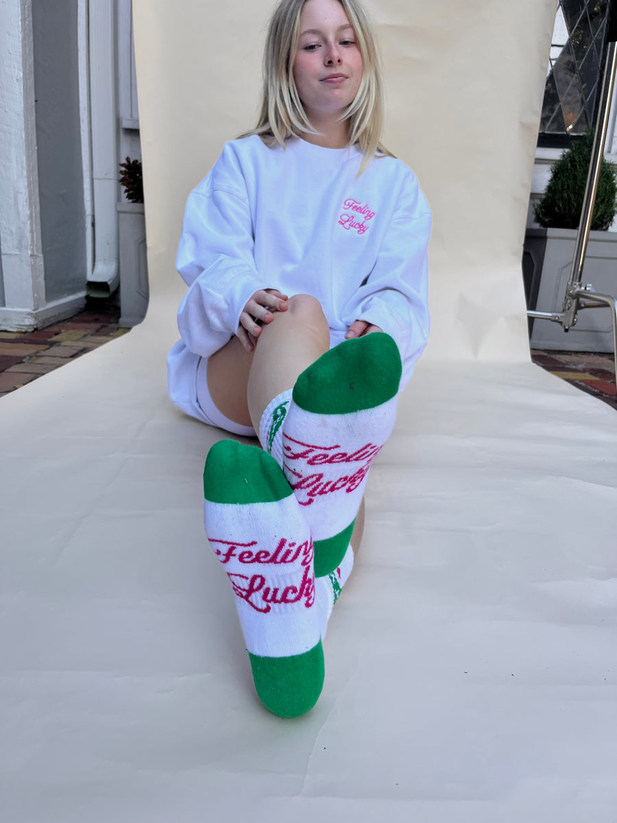 FEELING LUCKY HOLIDAY Sweatshirt + Socks BUNDLE