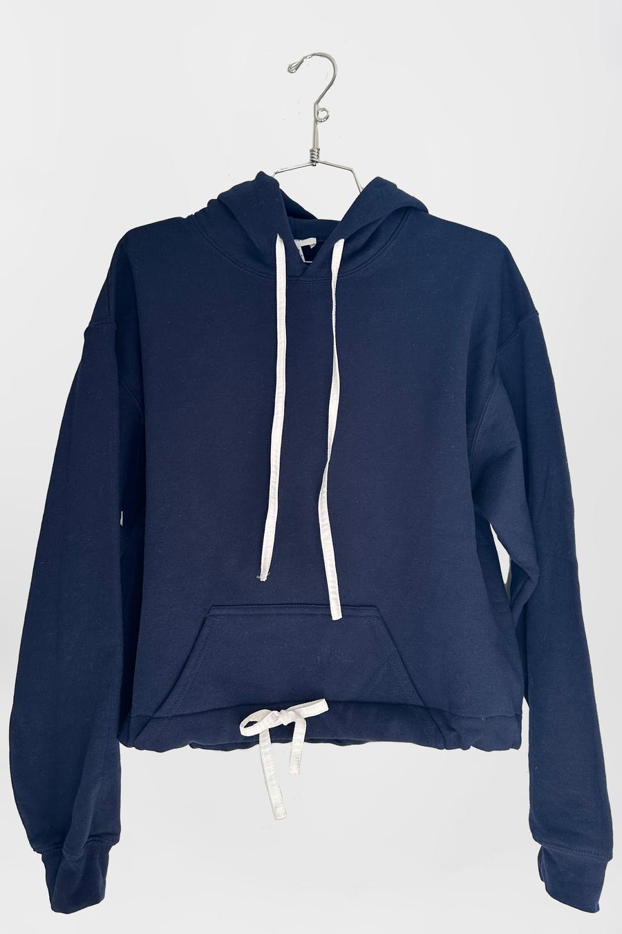 Navy crop hoodie hot sale