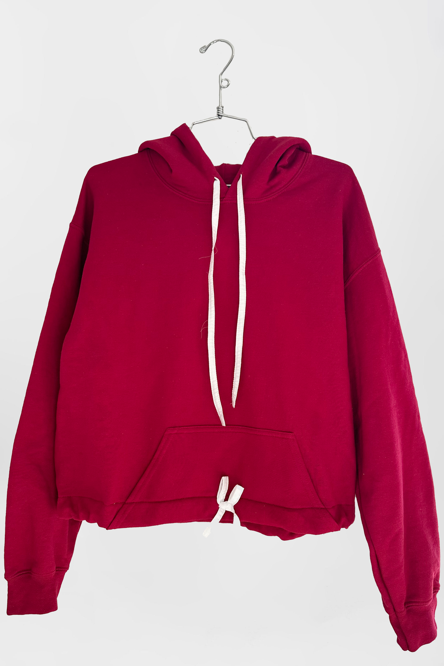 Red cropped hoodie hotsell