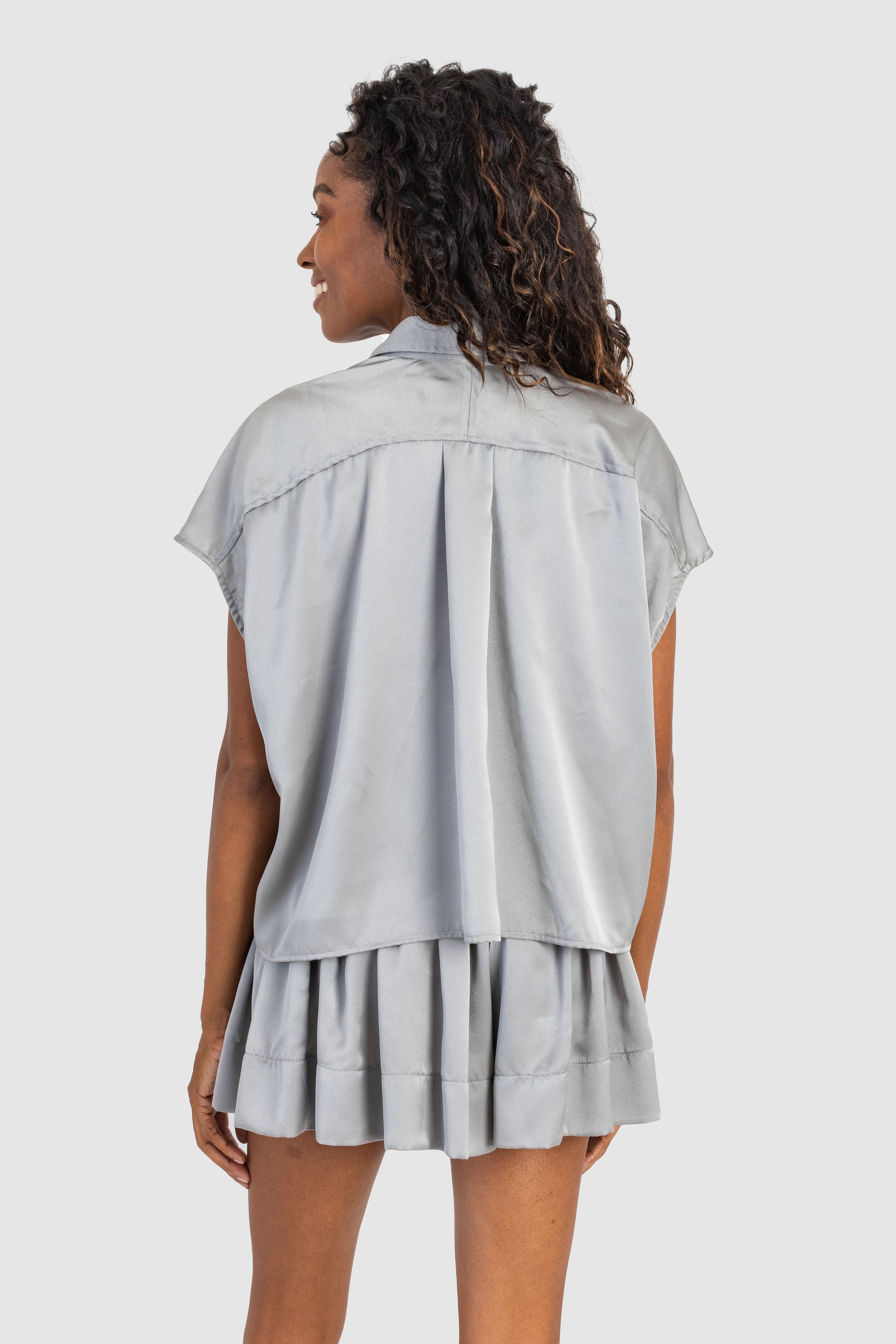 Erica Skirt Shadow Grey Polysatin – Shop KOCH