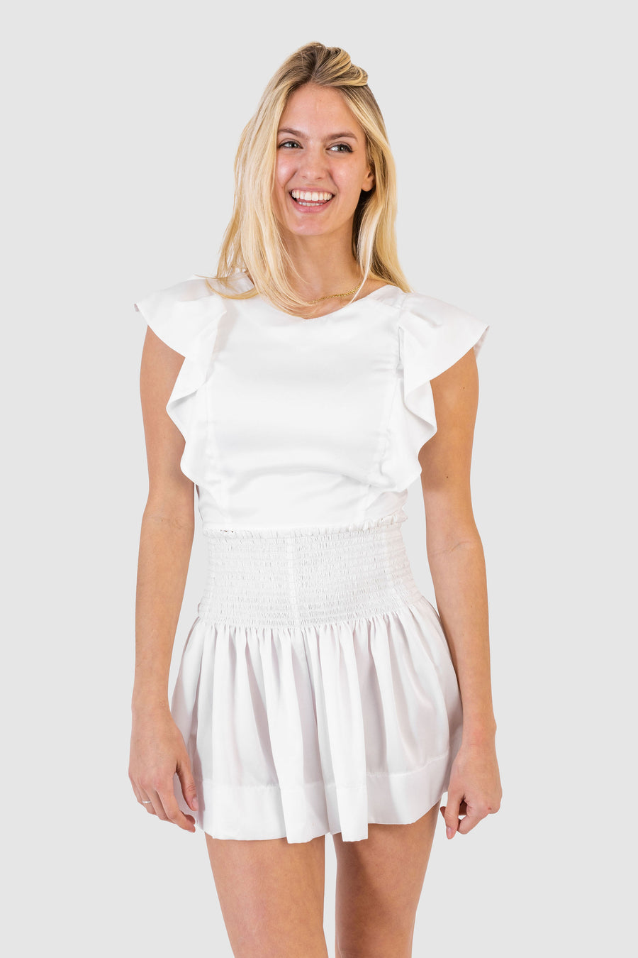 Cecilia Top White Polysatin