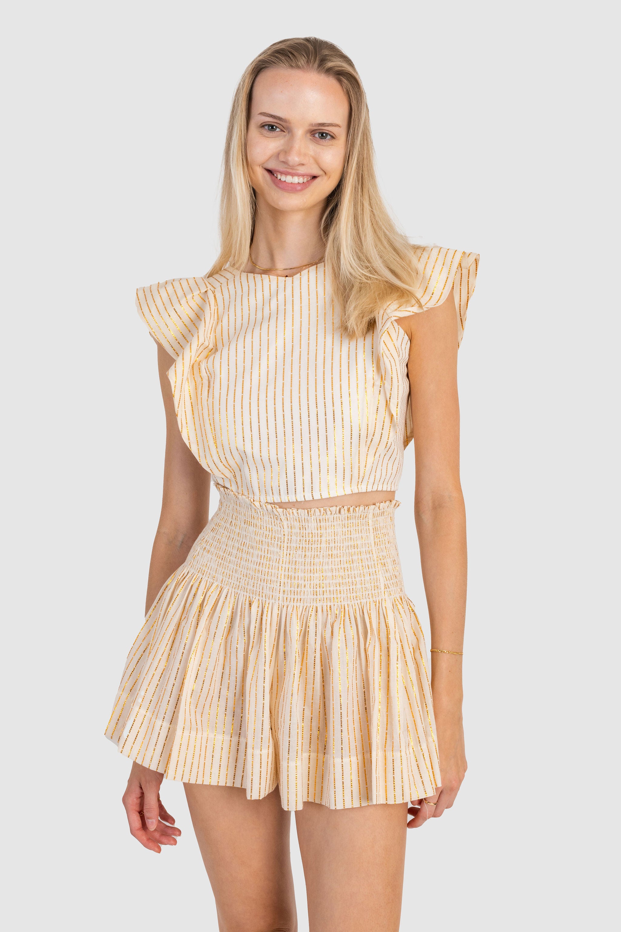 Cecilia Top Metallic Gold Stripe – Shop KOCH