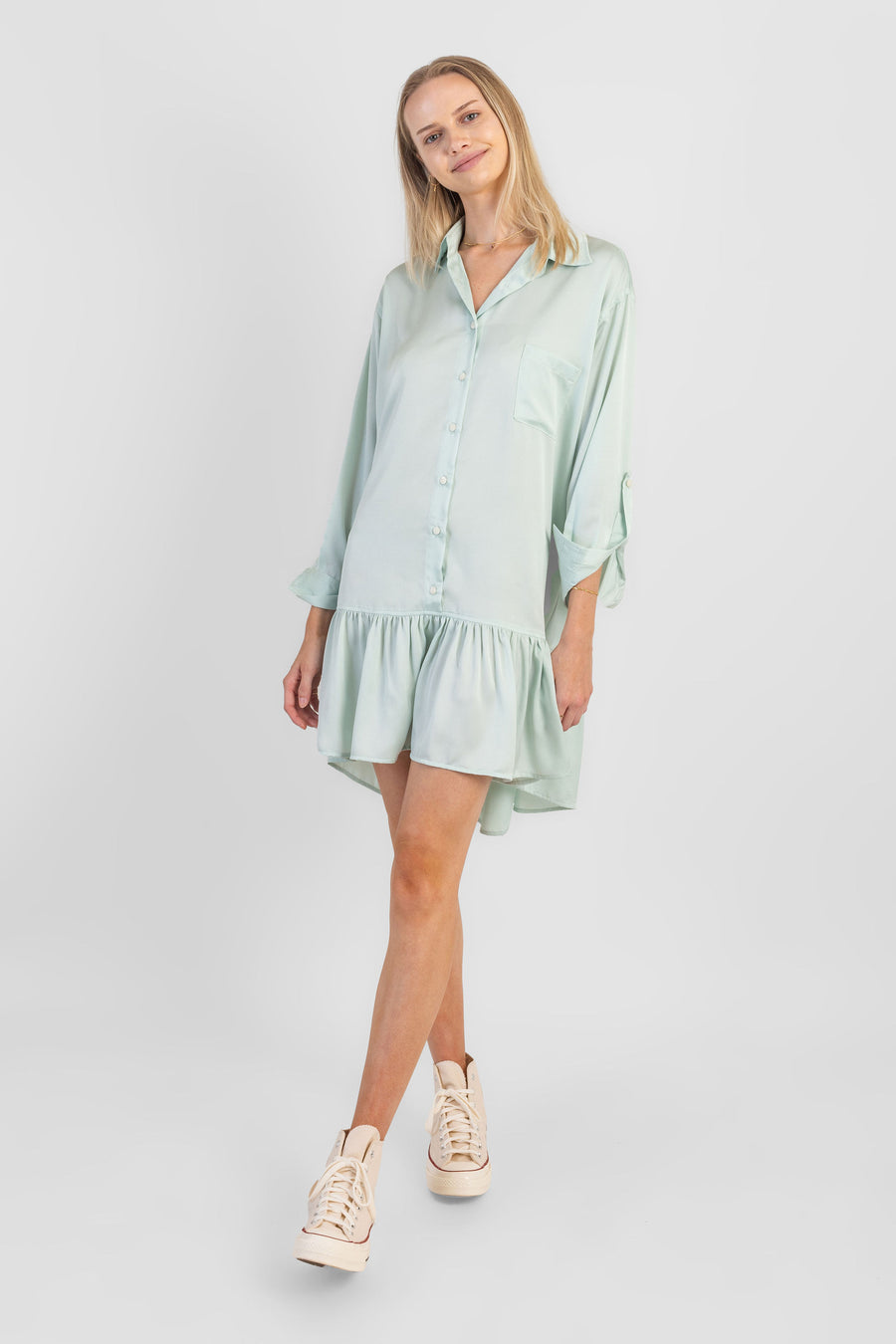 mint casual dress Baberdicy Long Dress Women's Summer Casual Flutter Short Sleeve Crew Neck Smocked Elastic Waist Tiered Midi Dress Maxi Dress for Women Mint Green,