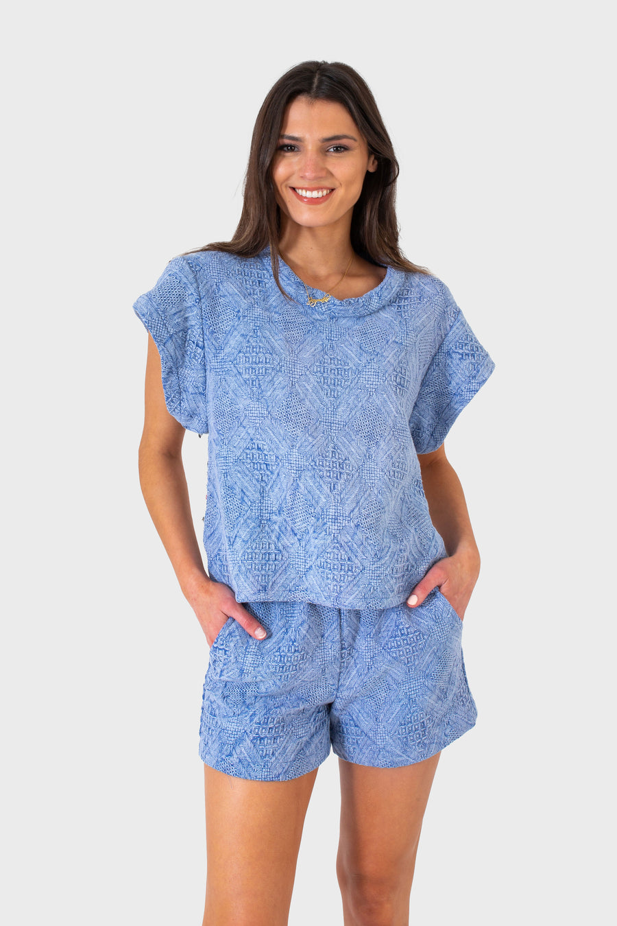 AUDREY TOP BASKET BLUE
