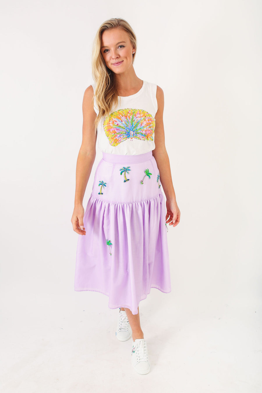 SHELBY SKIRT LAVENDER LINEN